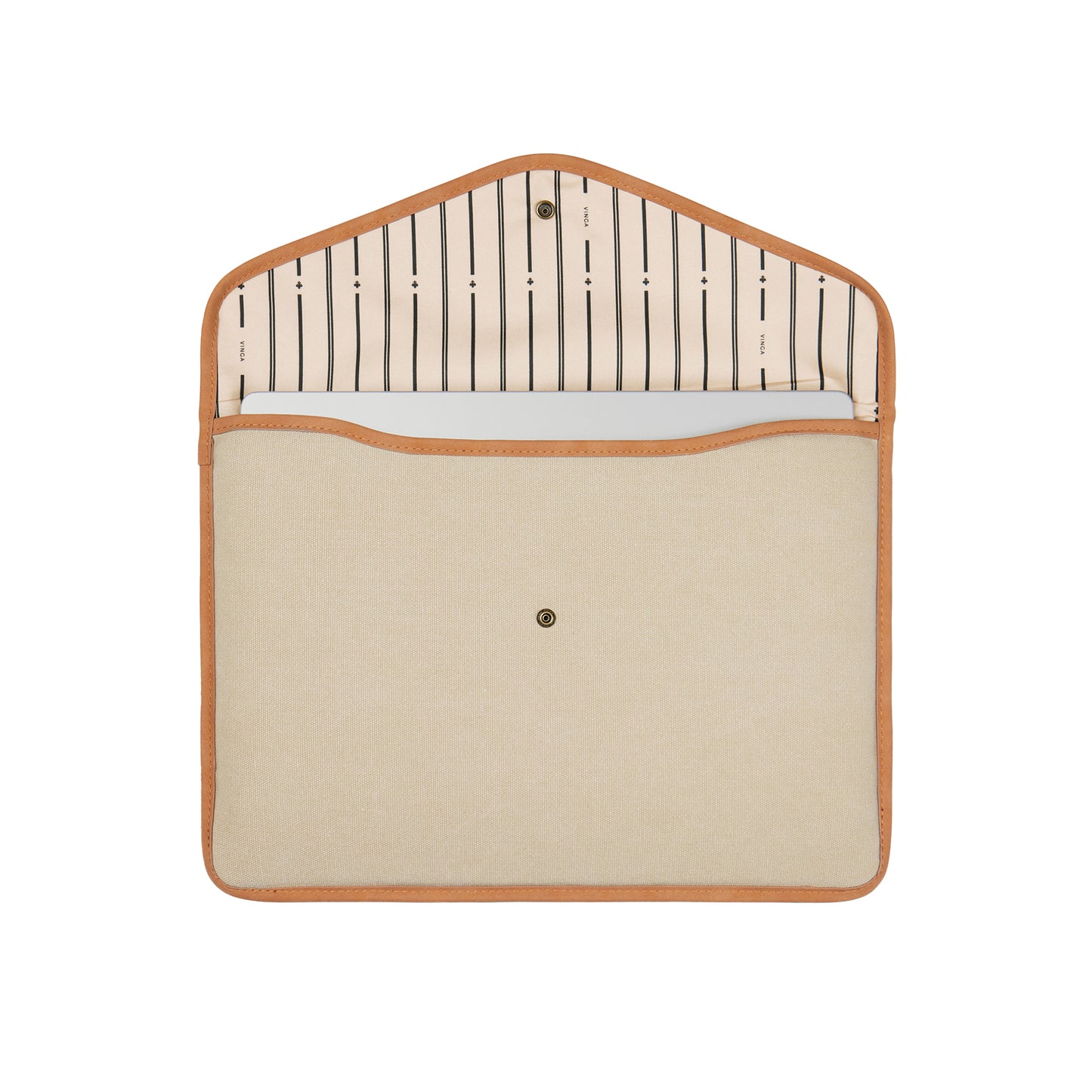 Beige - Side - Vinga Bosler Recycled Canvas Laptop Sleeve