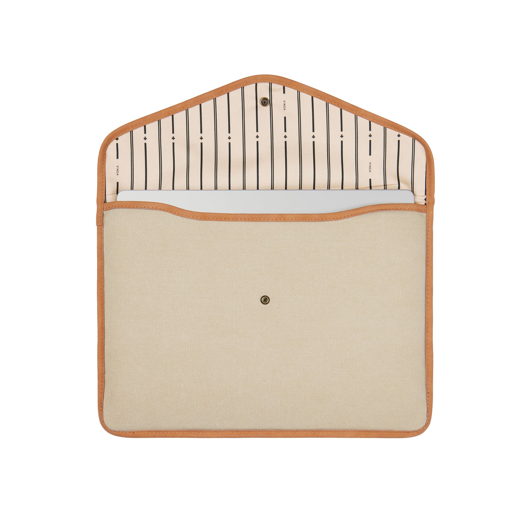 Beige - Side - Vinga Bosler Recycled Canvas Laptop Sleeve