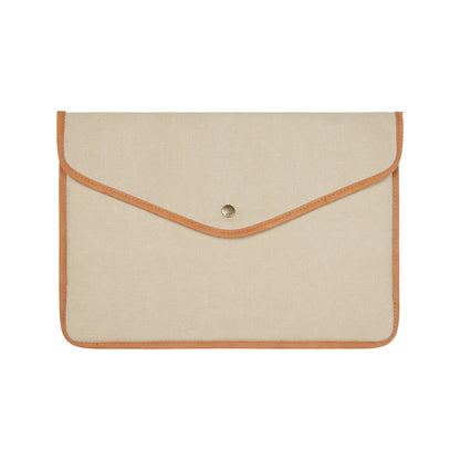 Beige - Front - Vinga Bosler Recycled Canvas Laptop Sleeve
