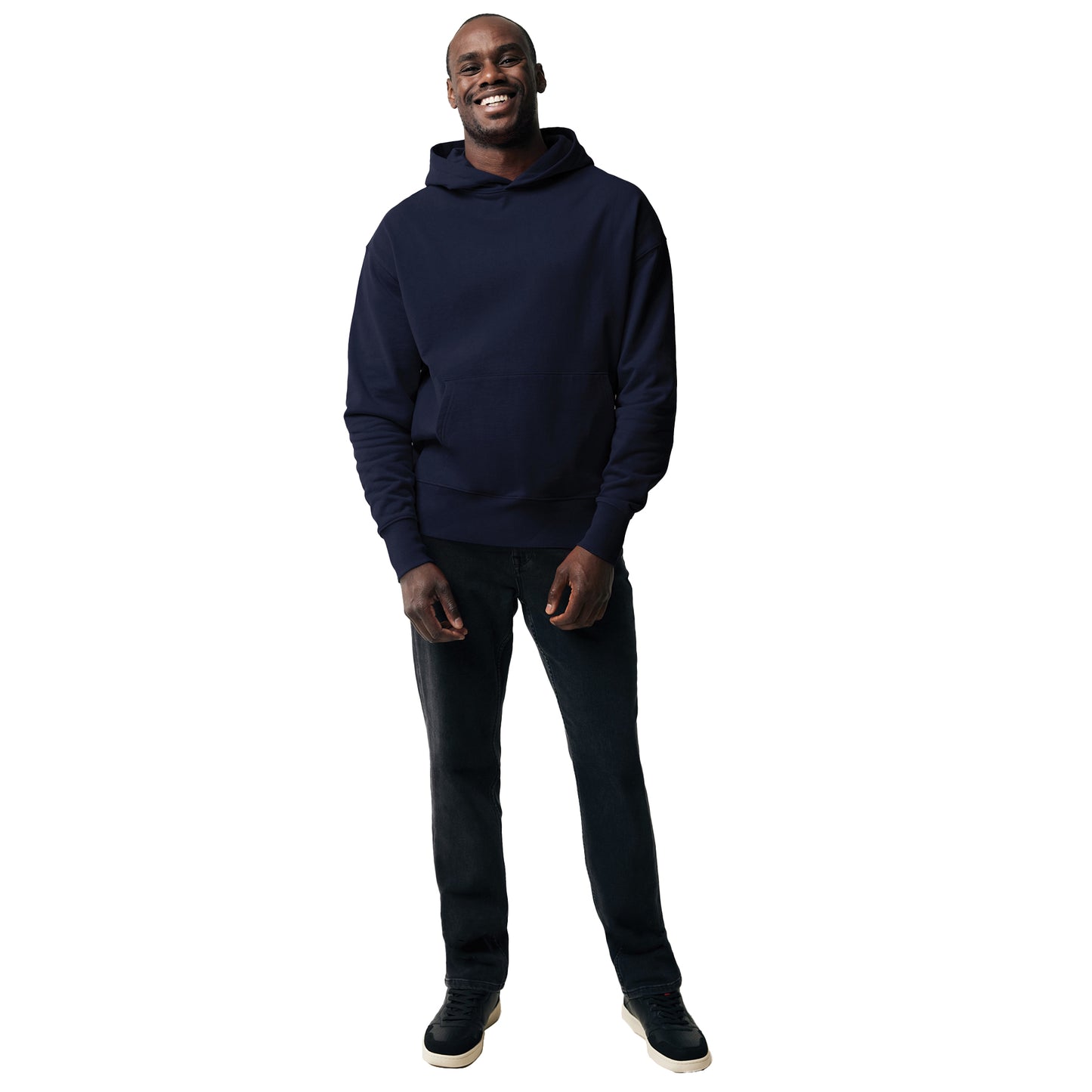 Navy - Side - Iqoniq Unisex Adult Yoho Recycled Cotton Relaxed Fit Hoodie