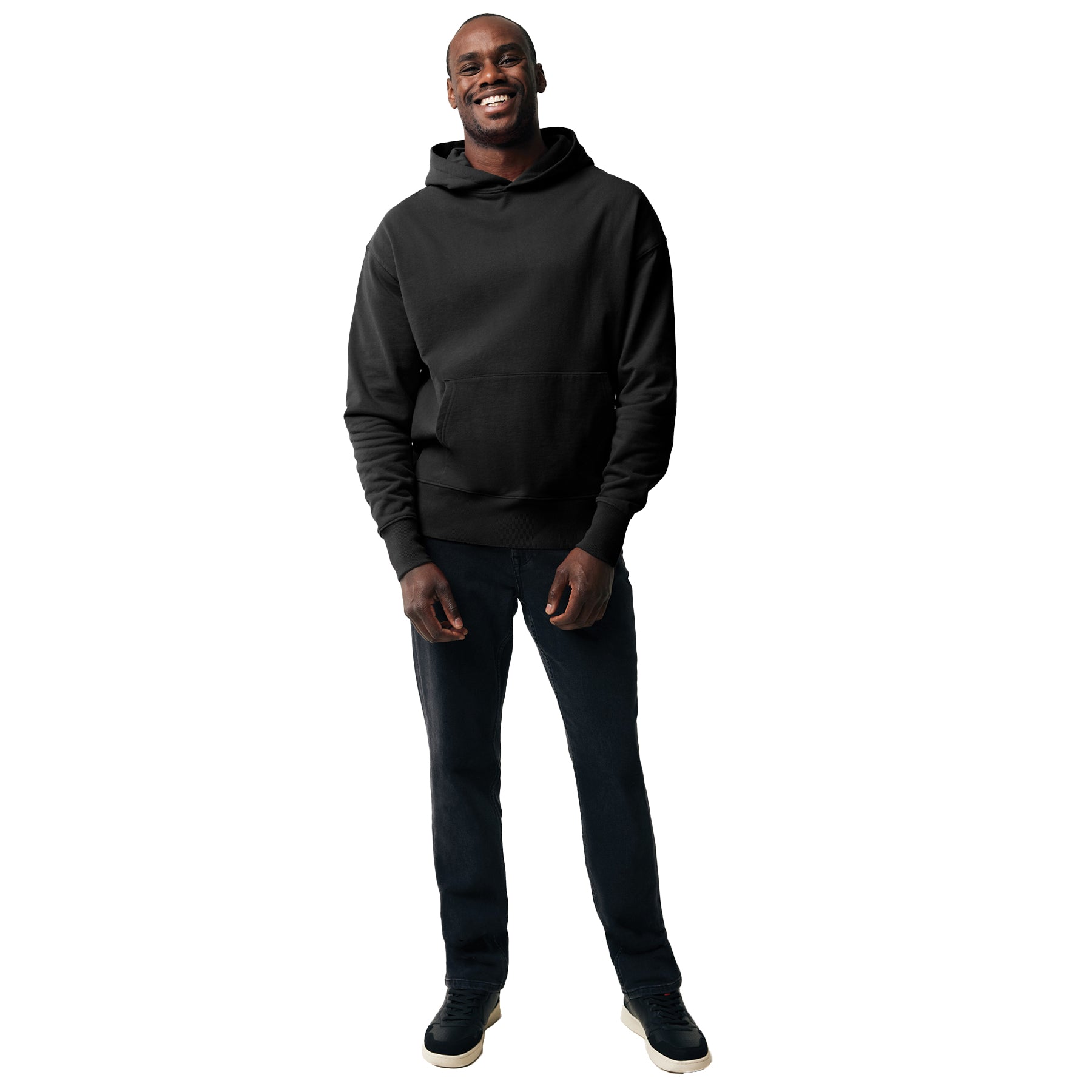 Black - Side - Iqoniq Unisex Adult Yoho Recycled Cotton Relaxed Fit Hoodie