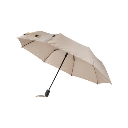 Greige - Front - Vinga Baltimore RPET Aware Folding Umbrella