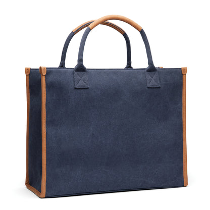 Navy - Side - Vinga Bosler Recycled Canvas Tote