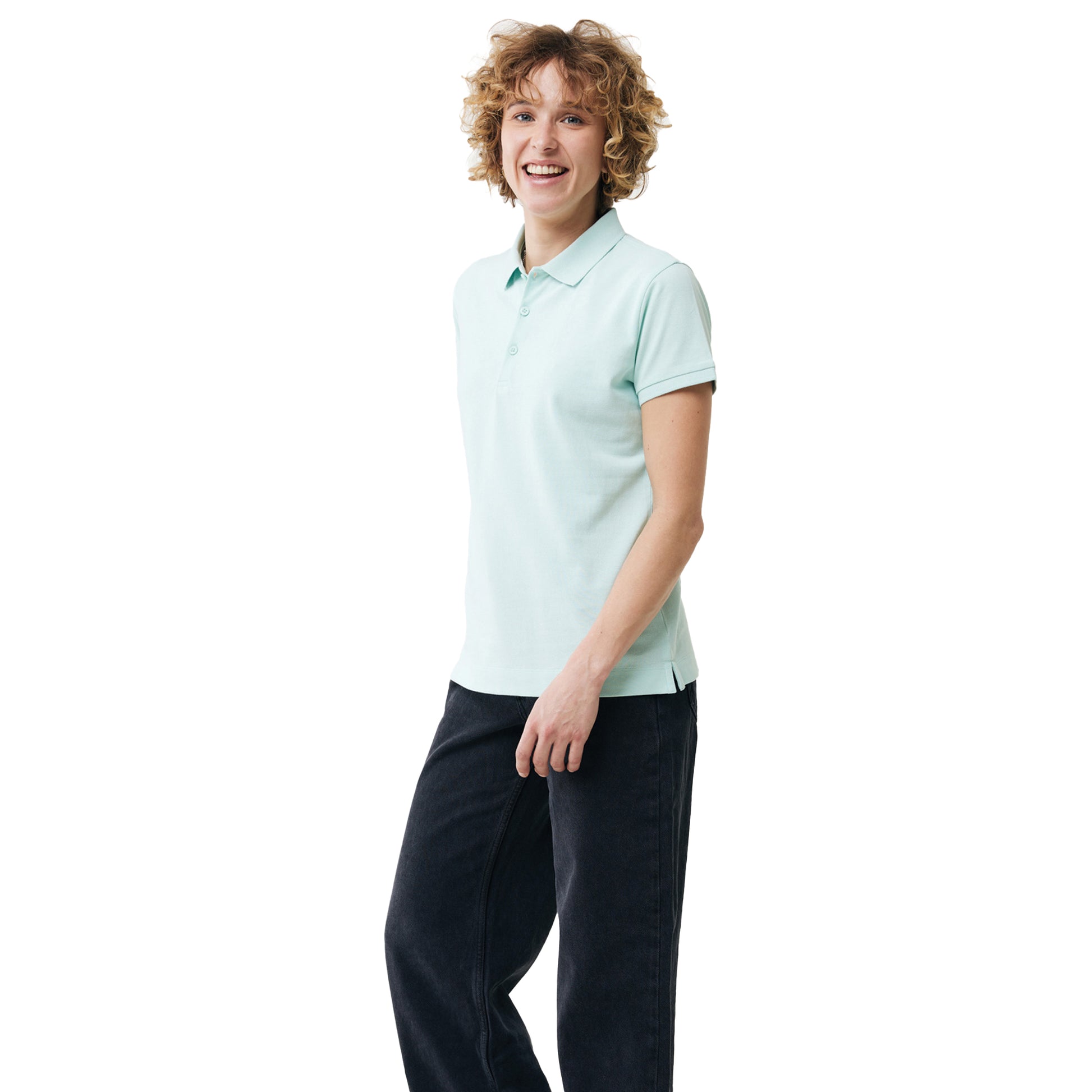 Crushed Mint - Side - Iqoniq Womens-Ladies Yosemite Pique Polo Shirt