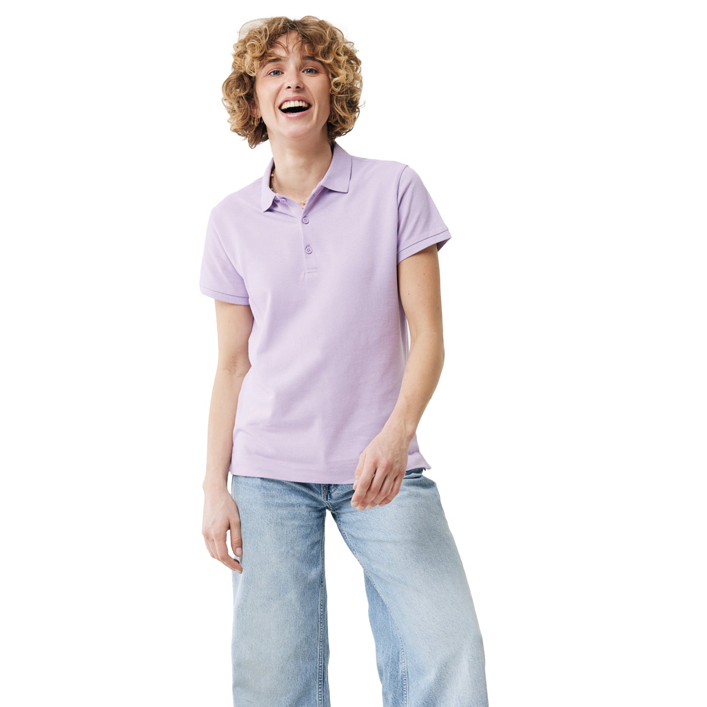 Lavender - Side - Iqoniq Womens-Ladies Yosemite Pique Polo Shirt