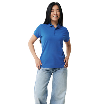 Royal Blue - Side - Iqoniq Womens-Ladies Yosemite Pique Polo Shirt