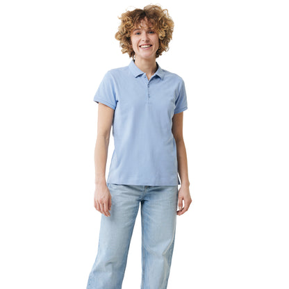 Sky Blue - Side - Iqoniq Womens-Ladies Yosemite Pique Polo Shirt