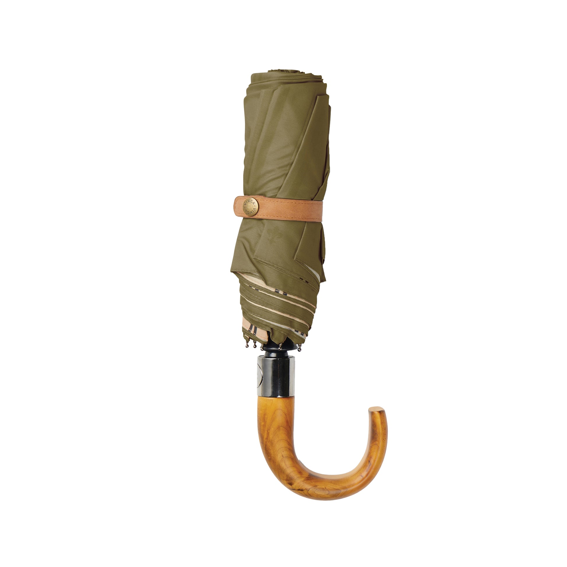 Green - Side - Vinga Bosler Foldable Recycled Aware Stick Umbrella