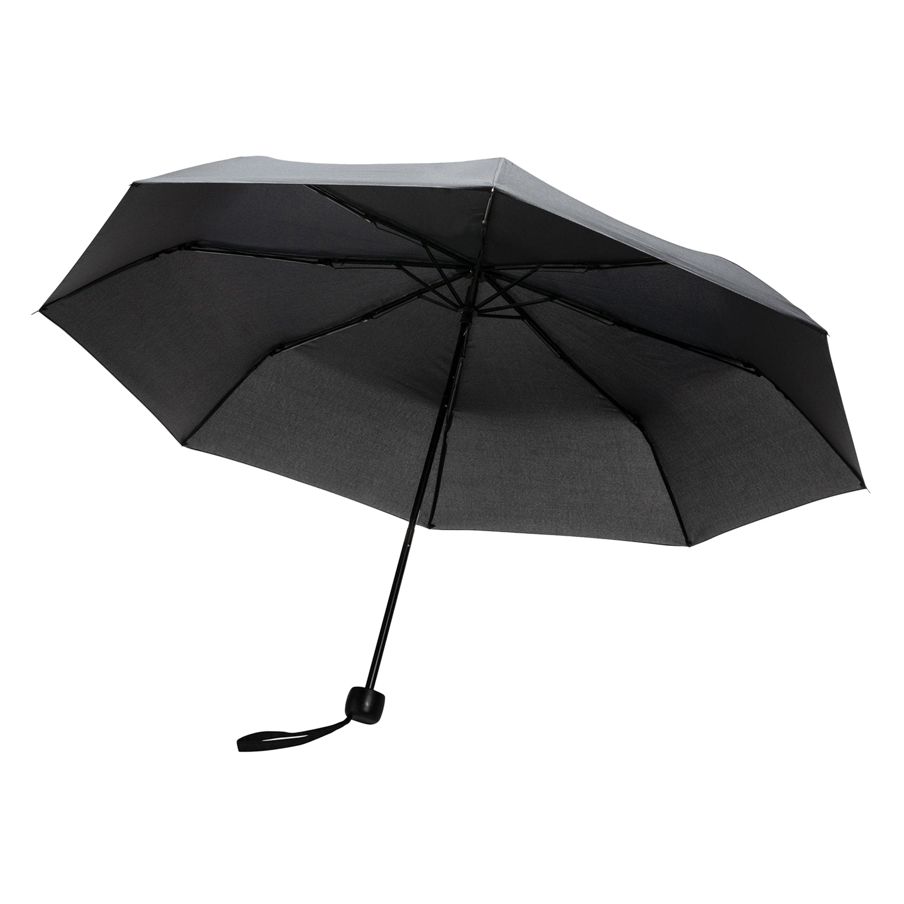 Black - Front - XD Collection Impact Aware RPET Folding Umbrella