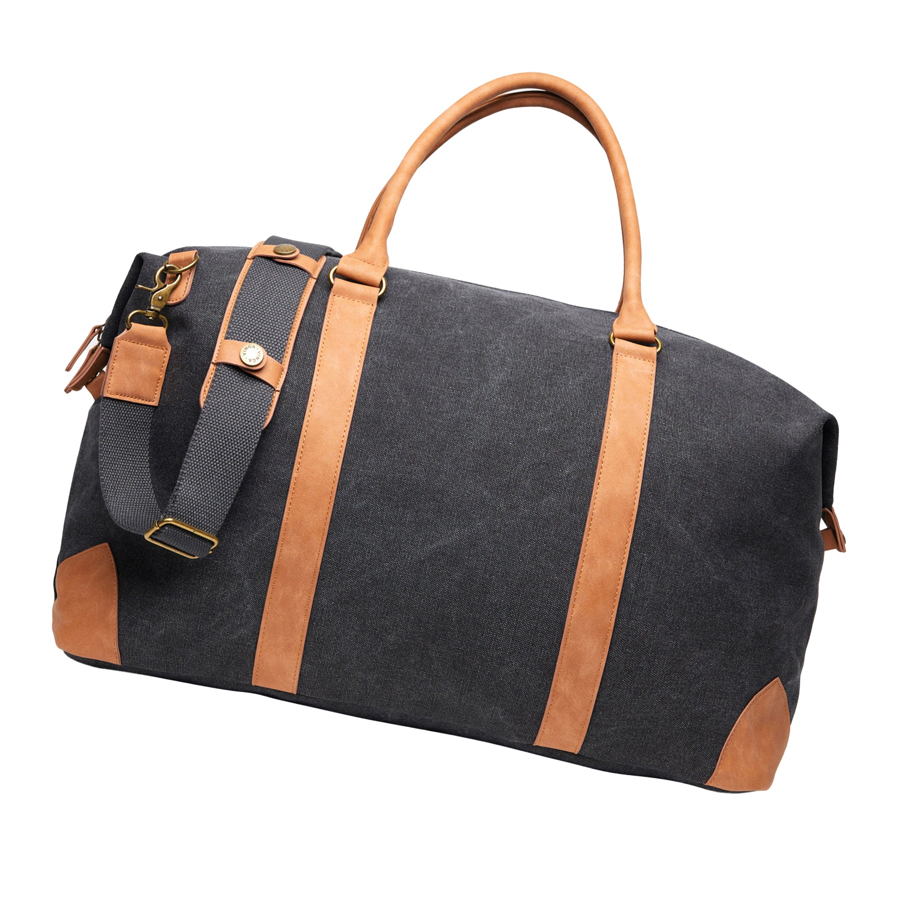 Black - Side - Vinga Bosler Recycled Canvas Duffle Bag