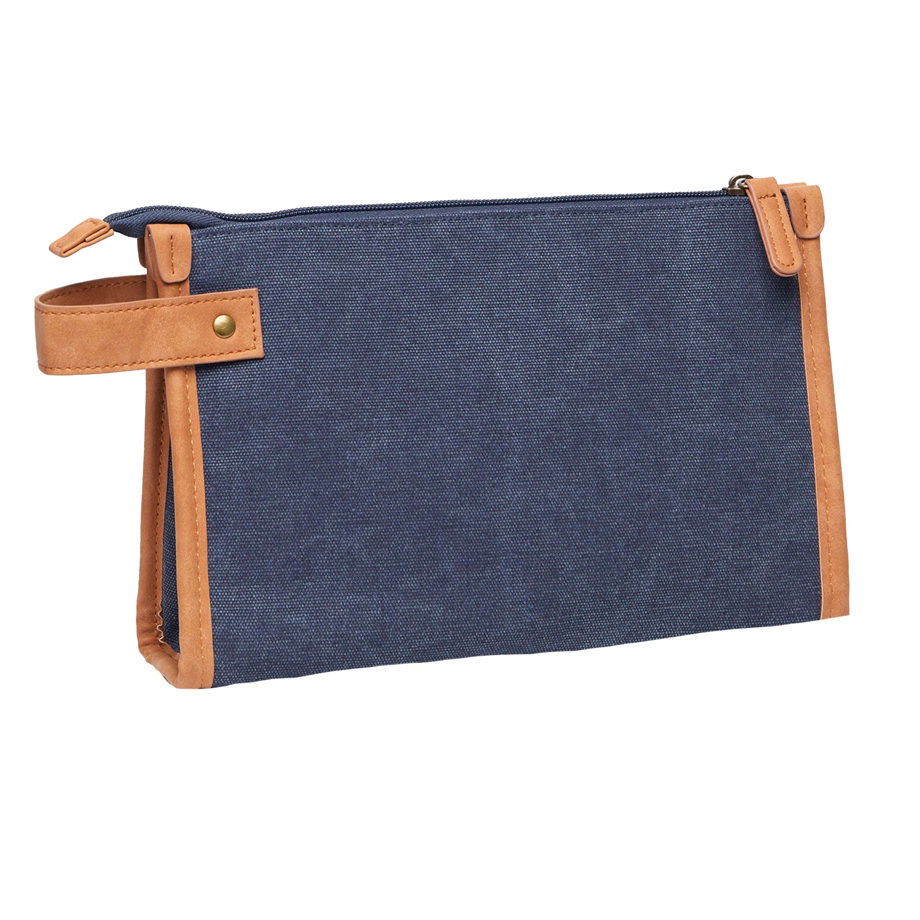 Navy - Side - Vinga Bosler Canvas Recycled Toiletry Bag