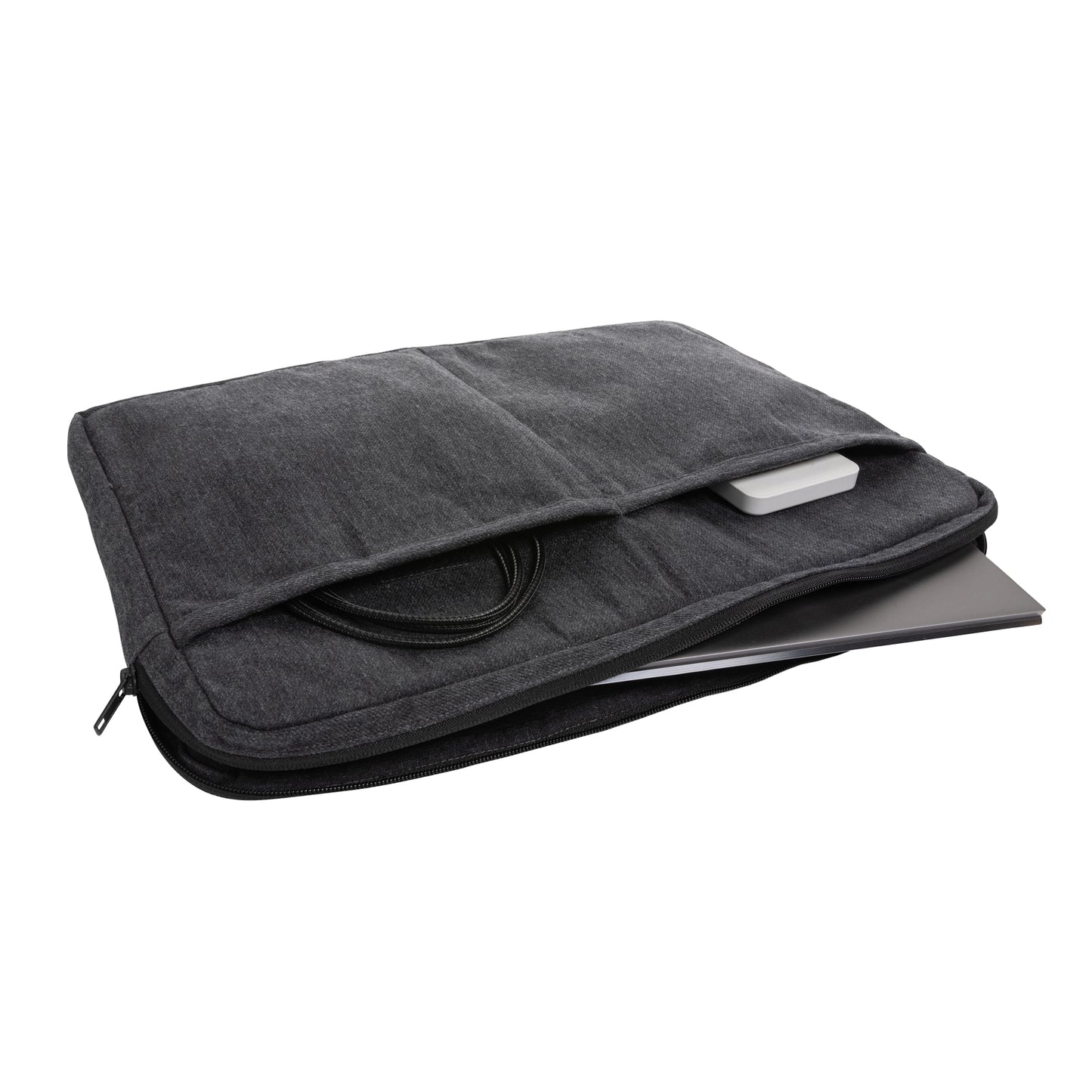 Anthracite - Back - XD Collection Laluka Recycled Cotton Aware Laptop Sleeve