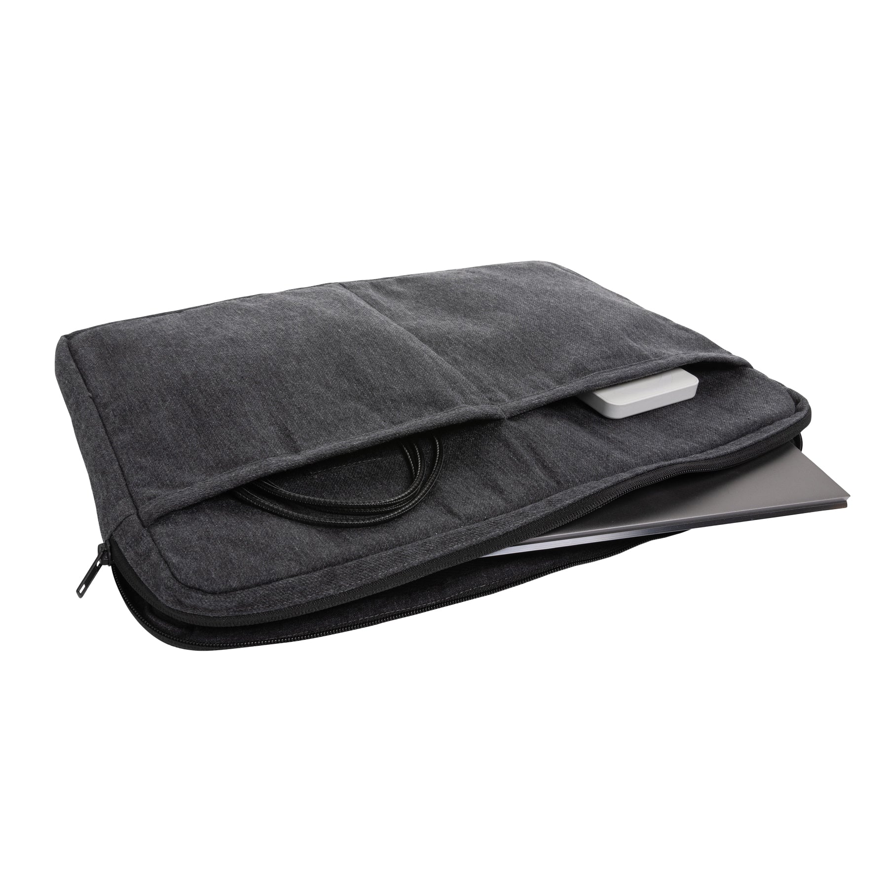 Anthracite - Back - XD Collection Laluka Recycled Cotton Aware Laptop Sleeve