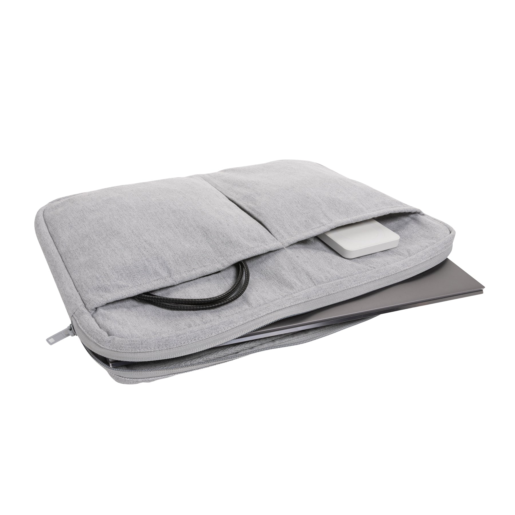 Grey - Side - XD Collection Laluka Recycled Cotton Aware Laptop Sleeve