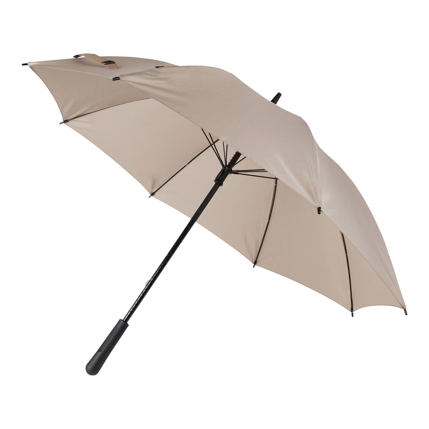 Greige - Front - Vinga Baltimore RPET Aware Stick Umbrella