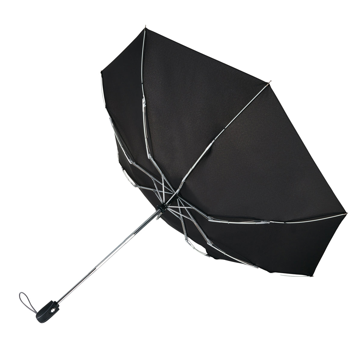 Black - Side - Swiss Peak Aware Traveller Automatic Folding Umbrella
