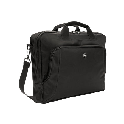 Black - Front - Swiss Peak Deluxe Laptop Bag