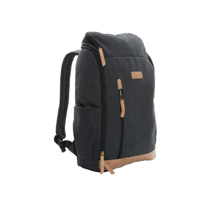 Black - Side - XD Collection Impact Aware Recycled Canvas Laptop Backpack