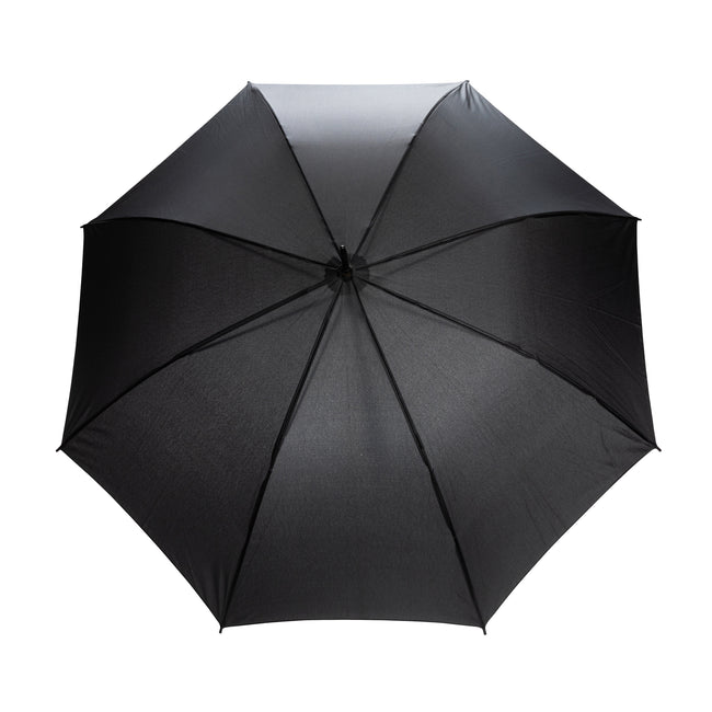 Black - Back - XD Collection Impact Aware RPET Automatic Stick Umbrella