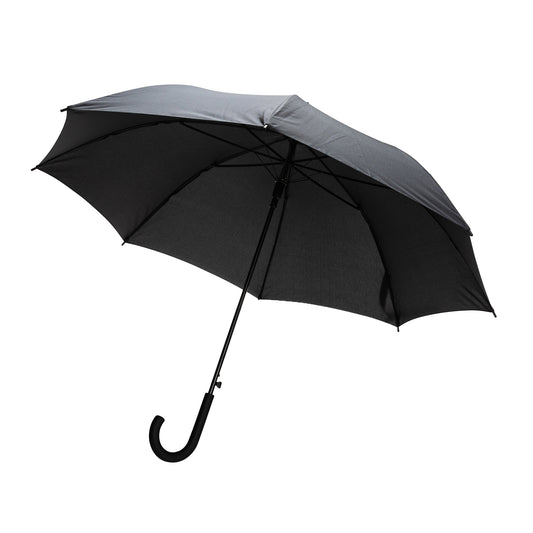 Black - Front - XD Collection Impact Aware RPET Automatic Stick Umbrella