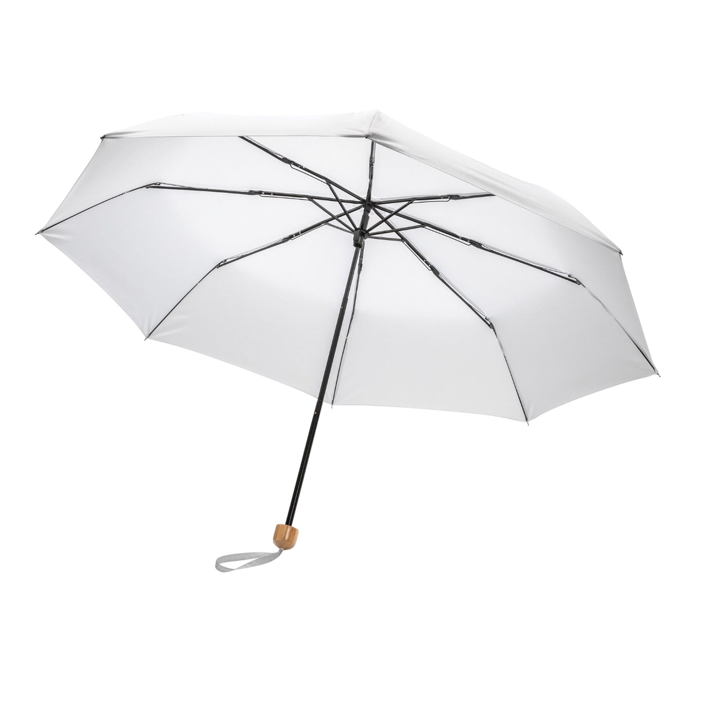 White - Front - XD Collection Impact Bamboo Folding Umbrella
