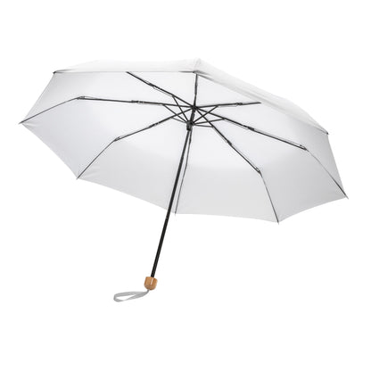 White - Front - XD Collection Impact Bamboo Folding Umbrella