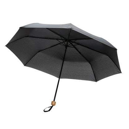 Black - Front - XD Collection Impact Bamboo Folding Umbrella