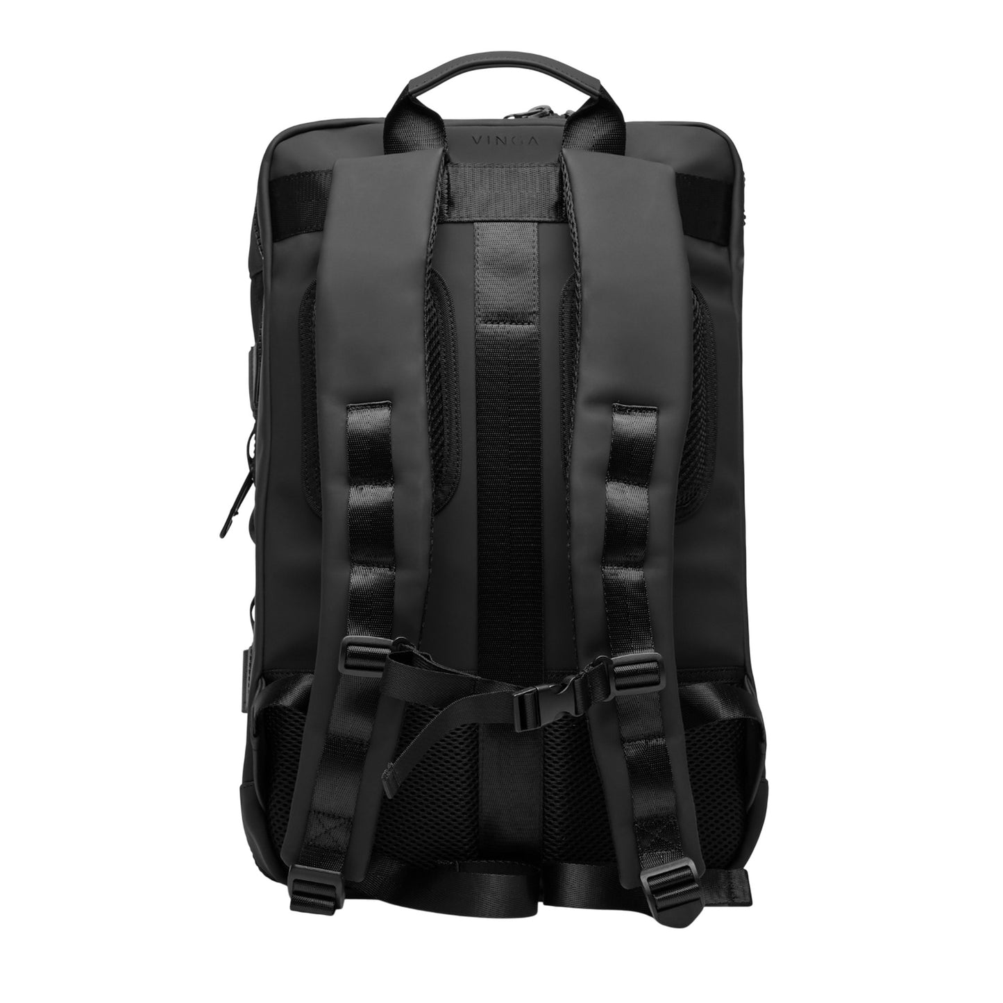 Black - Back - Vinga Baltimore Explorer Recycled Backpack