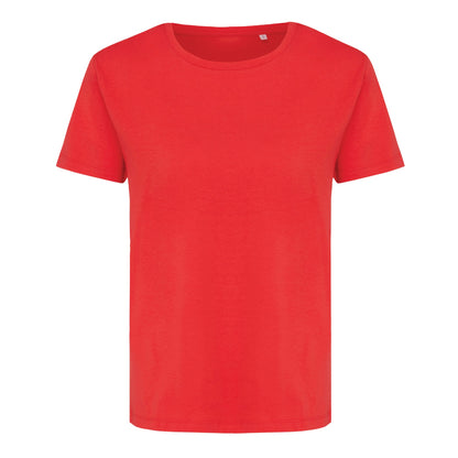 Luscious Red - Front - Iqoniq Womens-Ladies Yala Recycled Cotton Lightweight T-Shirt