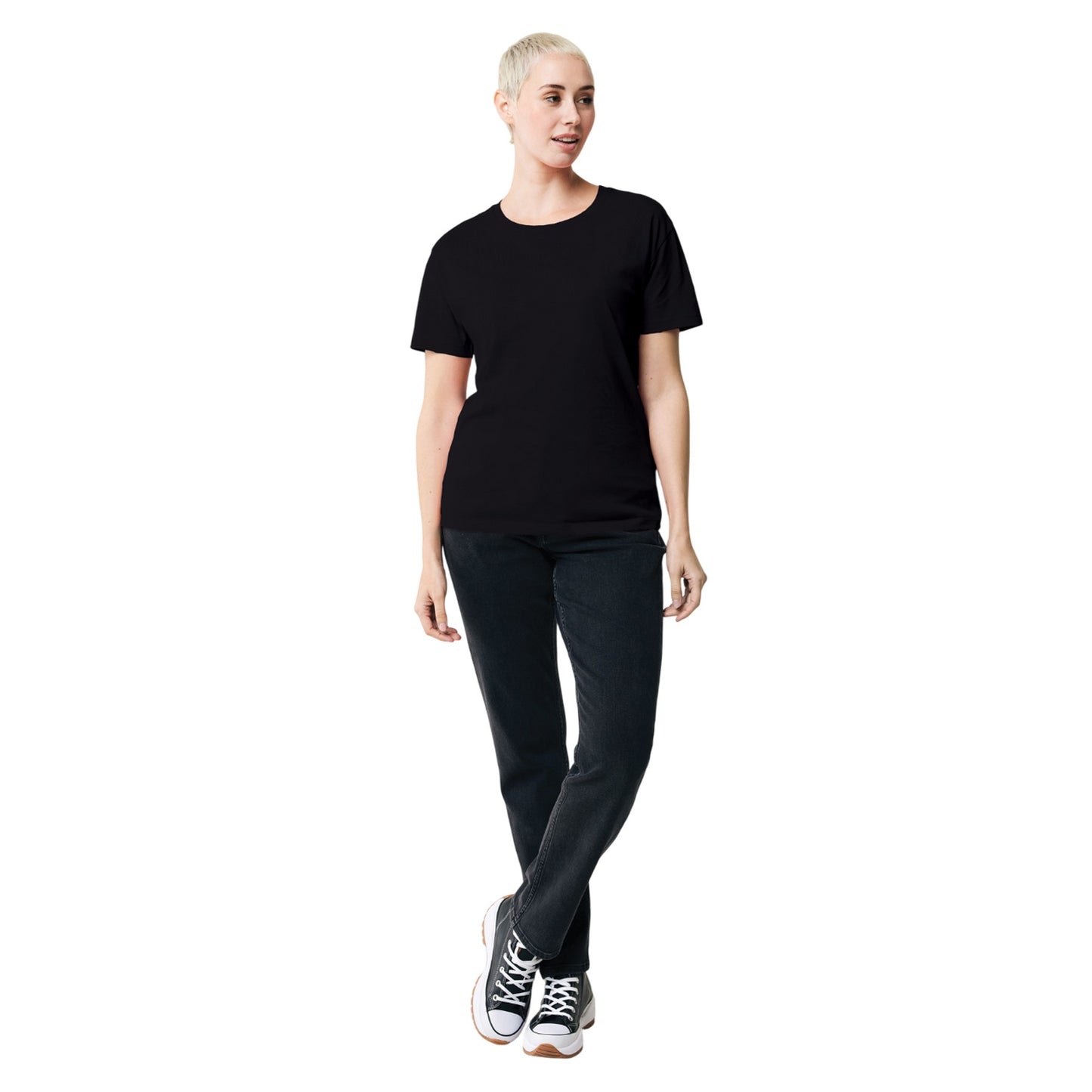 Black - Side - Iqoniq Womens-Ladies Yala Recycled Cotton Lightweight T-Shirt