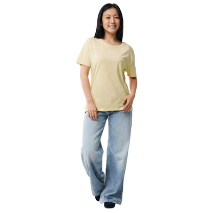 Yellow Cream - Side - Iqoniq Womens-Ladies Yala Recycled Cotton Lightweight T-Shirt