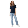 Navy - Side - Iqoniq Womens-Ladies Yala Recycled Cotton Lightweight T-Shirt
