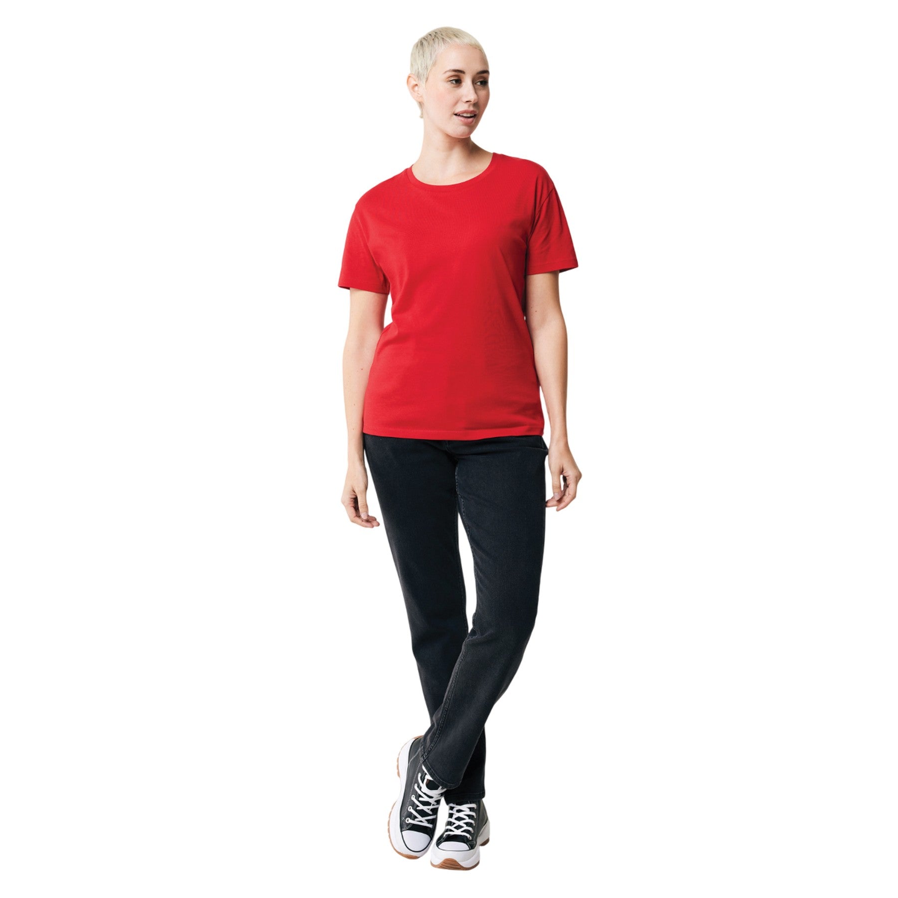 Red - Side - Iqoniq Womens-Ladies Yala Recycled Cotton Lightweight T-Shirt