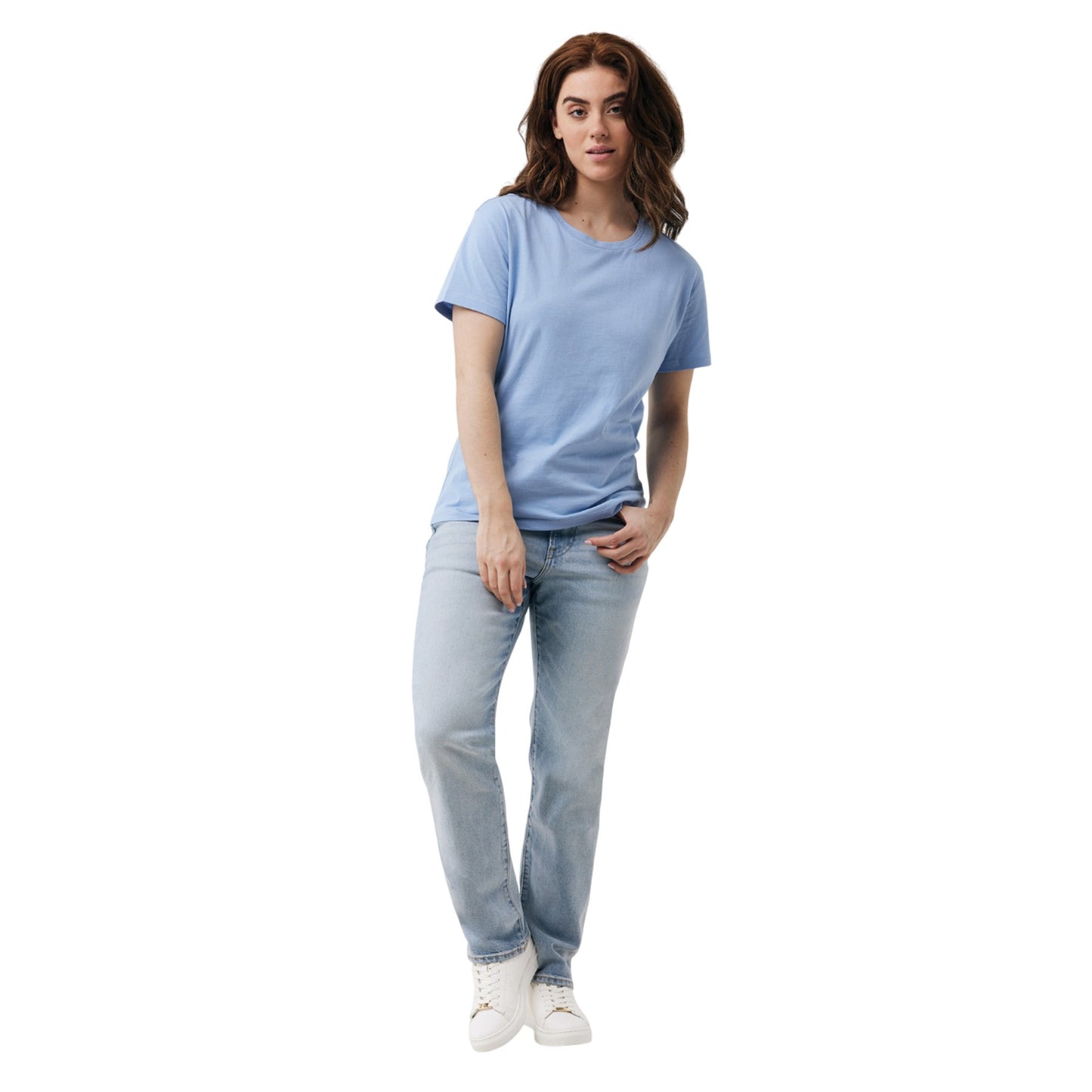 Sky Blue - Side - Iqoniq Womens-Ladies Yala Recycled Cotton Lightweight T-Shirt