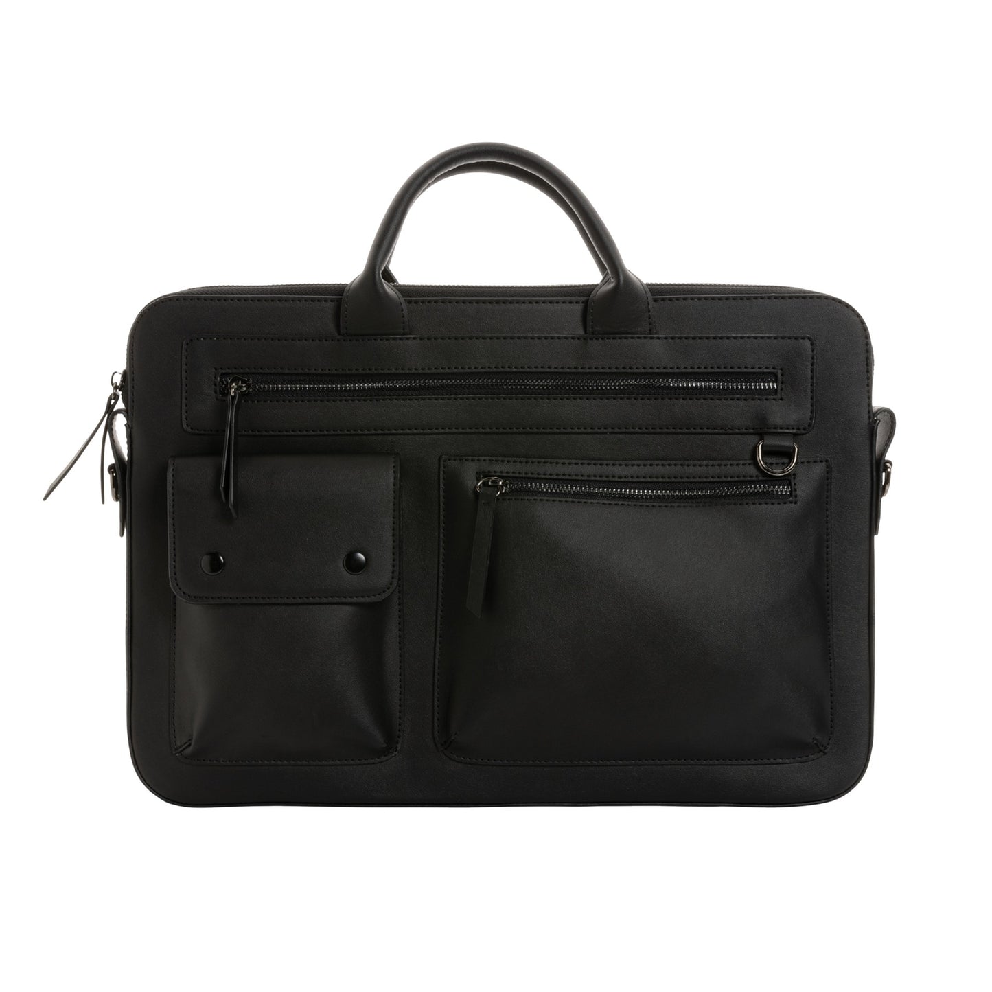 Black - Front - Swiss Peak PU Recycled Laptop Bag