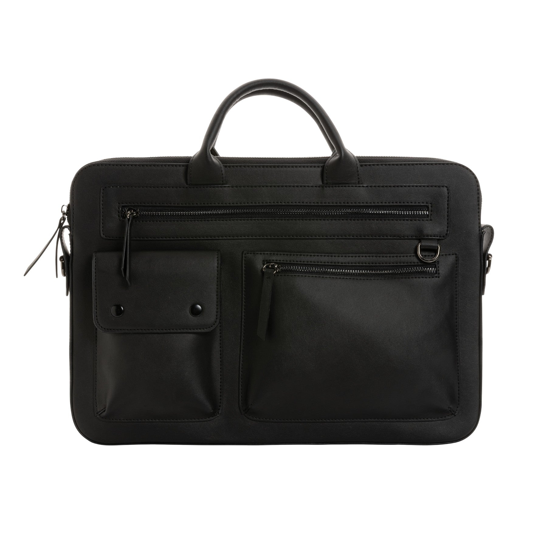 Black - Front - Swiss Peak PU Recycled Laptop Bag