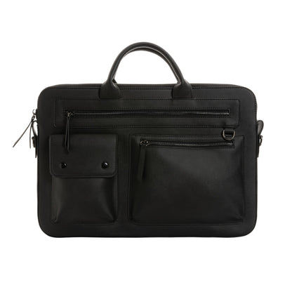 Black - Front - Swiss Peak PU Recycled Laptop Bag