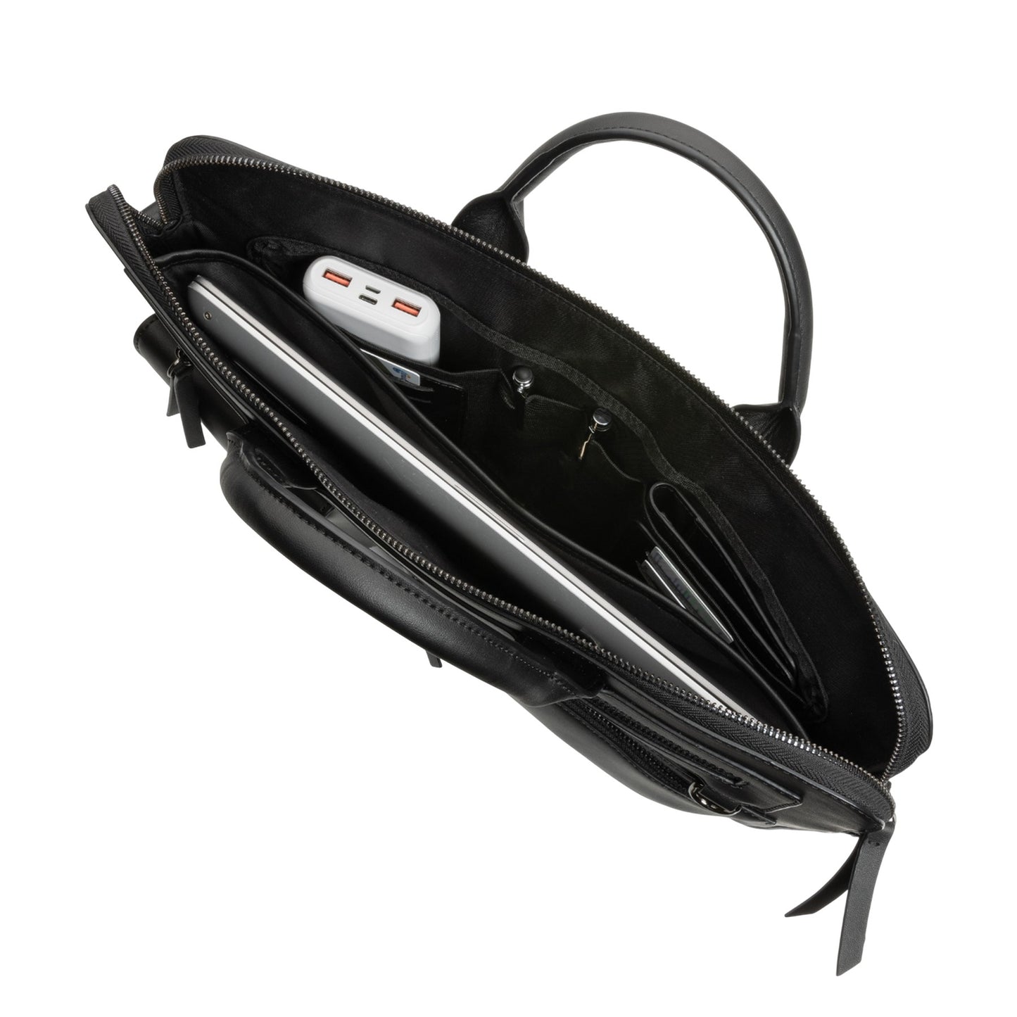 Black - Lifestyle - Swiss Peak PU Recycled Laptop Bag