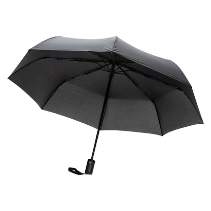 Black - Front - XD Collection Impact Aware RPET Automatic Folding Umbrella