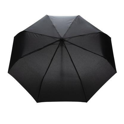 Black - Back - XD Collection Impact Aware RPET Automatic Folding Umbrella