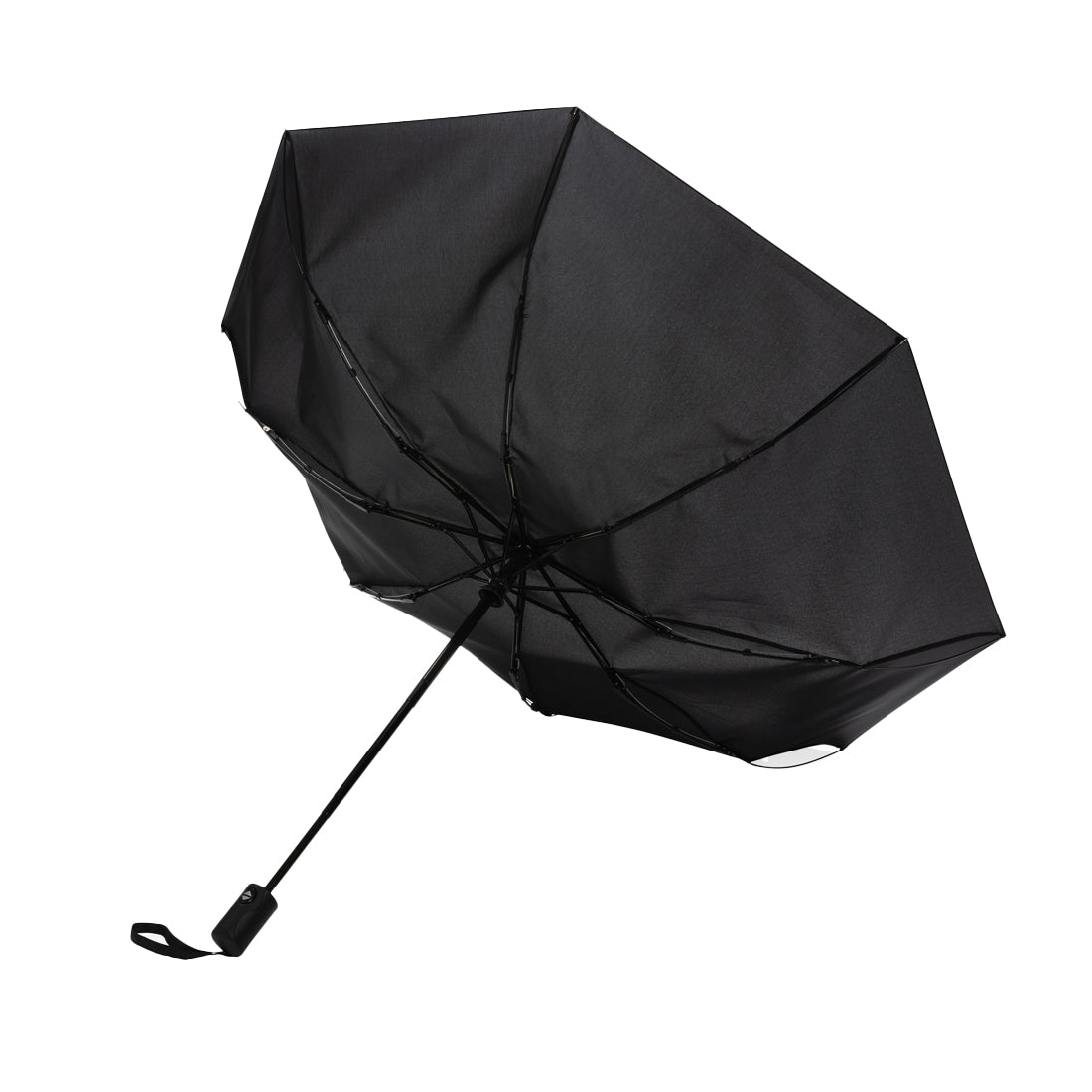 Black - Side - XD Collection Impact Aware RPET Automatic Folding Umbrella