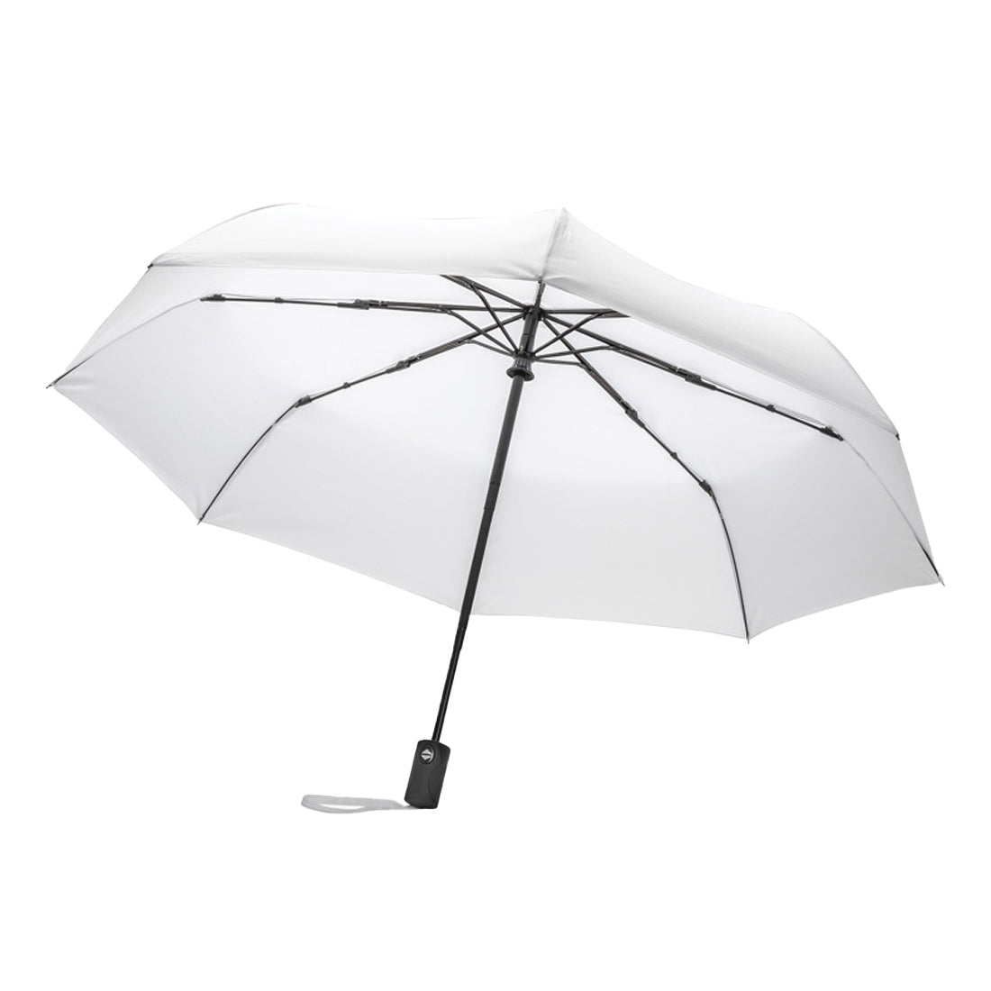 White - Front - XD Collection Impact Aware RPET Automatic Folding Umbrella