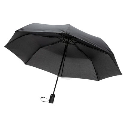 Black - Front - XD Collection Impact Aware RPET Automatic Folding Umbrella