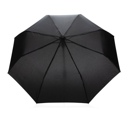 Black - Back - XD Collection Impact Aware RPET Automatic Folding Umbrella