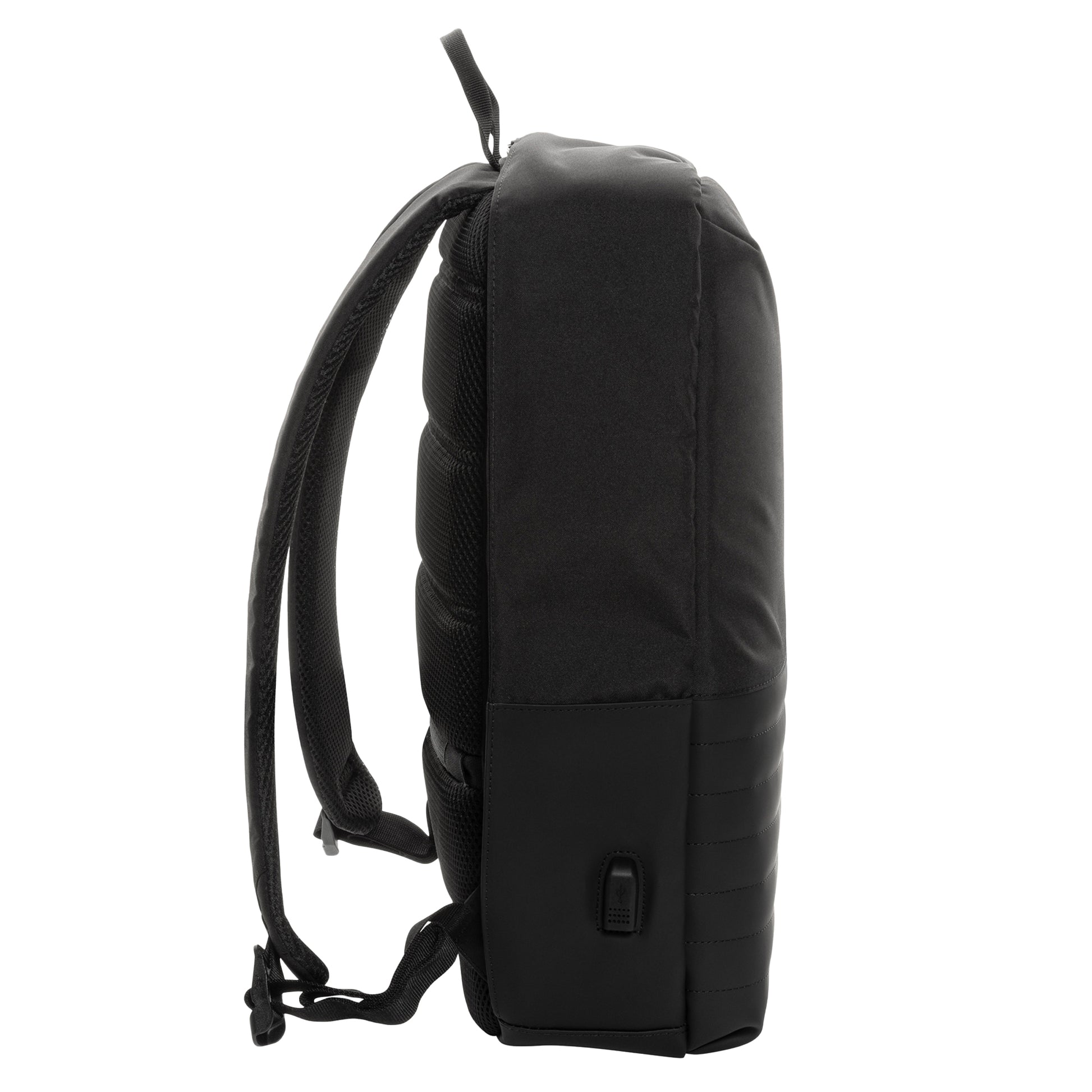 Black - Side - Swiss Peak Aware RFID Anti-Theft 11L Laptop Backpack