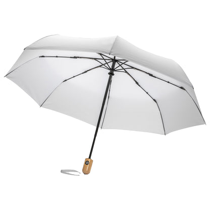 White - Front - XD Collection Impact Aware RPET Automatic Folding Umbrella
