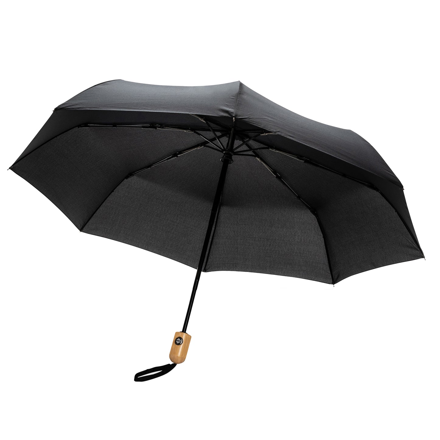 Black - Front - XD Collection Impact Aware RPET Automatic Folding Umbrella