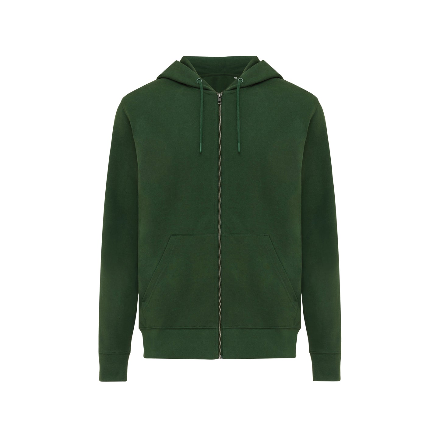 Forest Green - Front - Iqoniq Unisex Adult Abisko Recycled Cotton Full Zip Hoodie