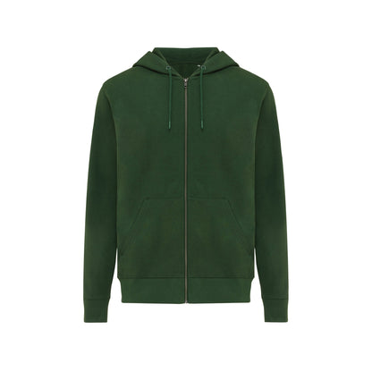 Forest Green - Front - Iqoniq Unisex Adult Abisko Recycled Cotton Full Zip Hoodie