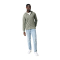 Heather Green - Side - Iqoniq Unisex Adult Abisko Recycled Cotton Full Zip Hoodie